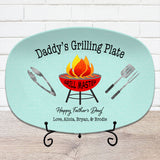 Grilling Personalized Plate, Daddy's BBQ Plate for Father's Day from Kids, Custom Grill Gift for Him for Birthday, Grill Master Dad