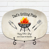 Grilling Personalized Plate, Daddy's BBQ Plate for Father's Day from Kids, Custom Grill Gift for Him for Birthday, Grill Master Dad
