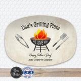 Grilling Personalized Plate, BBQ Plate, Custom Grill Gift