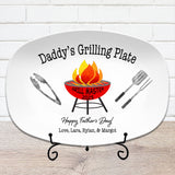 Grilling Personalized Plate, Daddy's BBQ Plate for Father's Day from Kids, Custom Grill Gift for Him for Birthday, Grill Master Dad