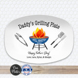 Grilling Personalized Plate, Daddy's BBQ Plate for Father's Day from Kids