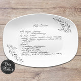 from handwritten recipe to keepsake recipe plate platter