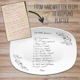 from handwritten recipe to keepsake recipe plate platter