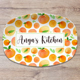 Personalized Platter Fruit Design, Lemon Orange Watermelon, Summer Outdoor Serving Plate for Pool Backyard Patio Gift, Custom Tray Pattern