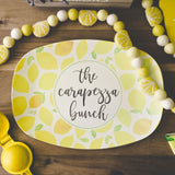 Personalized Platter Fruit Design, Lemon Orange Watermelon, Summer Outdoor Serving Plate for Pool Backyard Patio Gift, Custom Tray Pattern