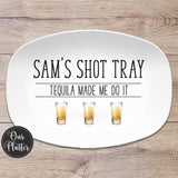 Personalized Shot Tray Gift for Dad | Father's Day • Custom Gift for Him • Bar and Grill Gift • Shot Glass Serving Platter