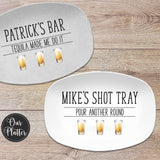 Personalized Shot Tray Gift for Dad | Father's Day • Custom Gift for Him • Bar and Grill Gift • Shot Glass Serving Platter