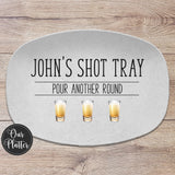 Personalized Shot Tray Gift for Dad | Father's Day • Custom Gift for Him • Bar and Grill Gift • Shot Glass Serving Platter