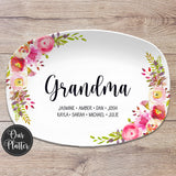 Happy Mother&#39;s Day Pink Floral Platter for Mom Grandma Nana