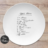 Christmas Cookie Recipe Handwritten Personalized Plate | 10" Round | Handwriting Note