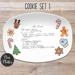 Christmas Cookie Handwritten Recipe Personalized Platter | Handwriting • Recipe Card • Keepsake