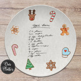 Christmas Cookie Recipe Handwritten Personalized Plate | 10" Round | Handwriting Note