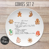 Christmas Cookie Recipe Handwritten Personalized Plate | 10" Round | Handwriting Note