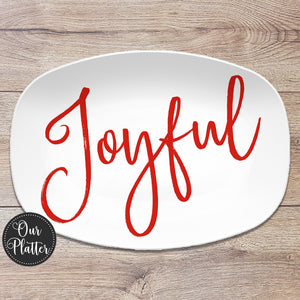 Large Script Personalized Platter | Holiday, Wedding, All Occasion Gift