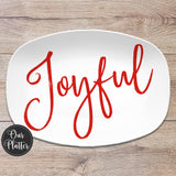 Large Script Personalized Platter | Holiday, Wedding, All Occasion Gift