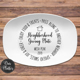 Neighborhood Giving Plate | Pass Along Plate for Neighbors and Friends, Personalized Platter Gift for New Neighbors