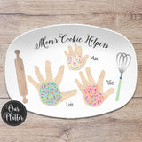 Handprint Cookie Custom Personalized Platter, Gift from Kids, Handprint Plate, Mother's Day, Gift for Her, Gift for Mom