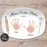 Handprint Cookie Custom Personalized Platter, Gift from Kids, Handprint Plate, Mother's Day, Gift for Her, Gift for Mom