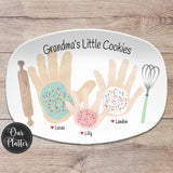 Handprint Cookie Custom Personalized Platter, Gift from Kids, Handprint Plate, Cookie Tasting Crew