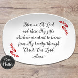 Bless Us Oh Lord Blessing Prayer Custom Personalized Platter