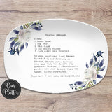 Handwritten Recipe Personalized Platter | Floral Handwriting Plate • Recipe Card • Keepsake | Gift for Mom or Grandma