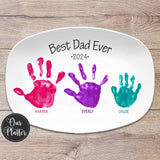 Helping Hands Handprint Personalized Platter, Custom Handprint Gift from Kids, Gift for Dads, Gift for Moms, Best Mom, Best Hands Down