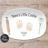 Handprint Cookie Custom Personalized Platter, Gift from Kids, Handprint Plate, Cookie Tasting Crew, Little Baking Helpers