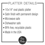 Personalized Blue Pattern Platter: Custom Family Name Serving Piece