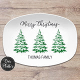 Christmas Trees Holiday Custom Personalized Platter | Christmas Cookies • Feliz Navidad • Merry Christmas • Happy Holidays | Hostess Gift