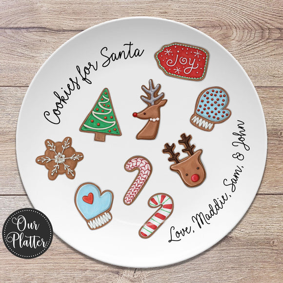 Cookies for Santa Personalized Plate | Keepsake Family Tradition | Cookies and Milk for Santa