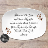 Bless Us Oh Lord Blessing Prayer Custom Personalized Platter