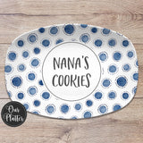 Black and White Dots Personalized Custom Platter | Pattern Designs | custom family name platter