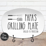 Grilling BBQ Plate, Personalized Serving Tray Platter, Father's Day Gift for BBQ Lover, Gifts for Him, Outdoor Poolside, Christmas for Dad