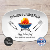 Grilling Personalized Plate, Daddy's BBQ Plate for Father's Day from Kids, Custom Grill Gift for Him for Birthday, Grill Master Dad
