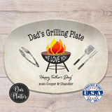 Grilling Personalized Plate, Daddy's BBQ Plate for Father's Day from Kids, Custom Grill Gift for Him for Birthday, Grill Master Dad