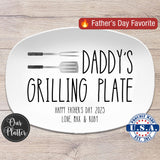Grilling BBQ Plate, Personalized Serving Tray Platter, Father's Day Gift for BBQ Lover, Gifts for Him, Outdoor Poolside, Christmas for Dad