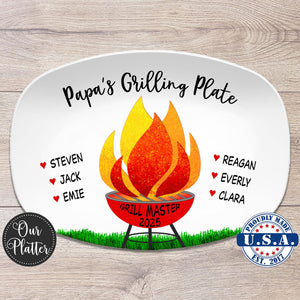 BBQ Grilling Plate - Flames Design