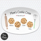 Personalized Favorite Cookies Platter | Grandkid Names Custom Chocolate Chip Plate | Baking Gift for Grandma | Mother’s Day or Christmas