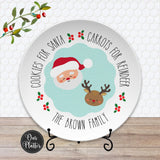Santa Cookie Plate | Personalized Cookies for Santa & Carrots for Reindeer Plate | Christmas Eve Holiday Keepsake | Santa Plate for Kids