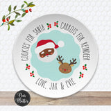 Santa Cookie Plate | Personalized Cookies for Santa & Carrots for Reindeer Plate | Christmas Eve Holiday Keepsake | Santa Plate for Kids