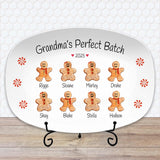 Personalized Gingerbread Platter | Custom Grandma Family Christmas Plate | Holiday Baking Gift | Kids Name Tray | Favorite Cookies