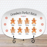 Personalized Gingerbread Platter | Custom Grandma Family Christmas Plate | Holiday Baking Gift | Kids Name Tray | Favorite Cookies