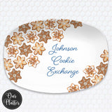 Personalized Cookie Platter | Custom Grandma Family Christmas Plate | Holiday Baking Gift | Snowflake Sugar Cookie Design