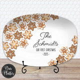 Personalized Cookie Platter | Custom First Christmas Family Plate | Holiday Baking Gift | Snowflake Sugar Cookie Design