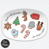 Christmas Personalized Plate | Made with Grandma | Cookies for Santa | Keepsake Family Tradition | Merry Christmas Hostess Gift