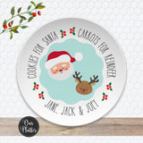 Santa Cookie Plate | Personalized Cookies for Santa & Carrots for Reindeer Plate | Christmas Eve Holiday Keepsake | Santa Plate for Kids