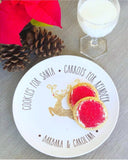 Cookies for Santa Plate | Reindeer Personalized Plate | Kids Family Keepsake Gift