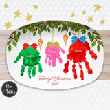 Handprint Ornaments Custom Personalized Platter, Gift from Kids, Handprint Plate
