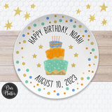 Happy Birthday Personalized Plate, Dots, Sprinkles, Cupcake, First Birthday Girl or Boy, Teen Birthday, Milestone