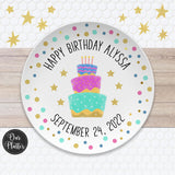 Happy Birthday Personalized Plate, Dots, Sprinkles, Cupcake, First Birthday Girl or Boy, Teen Birthday, Milestone